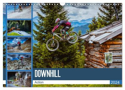 Downhill Action (Wandkalender 2024 DIN A3 quer), CALVENDO Monatskalender