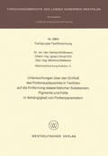 Untersuchungen über den Einfluß des Flottenaustausches in Textilien auf die Entfernung wasserlöslicher Substanzen, Pigmente und Fette in Abhängigkeit von Flottenparametern