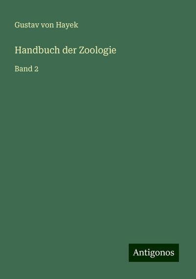 Hayek, G: Handbuch der Zoologie