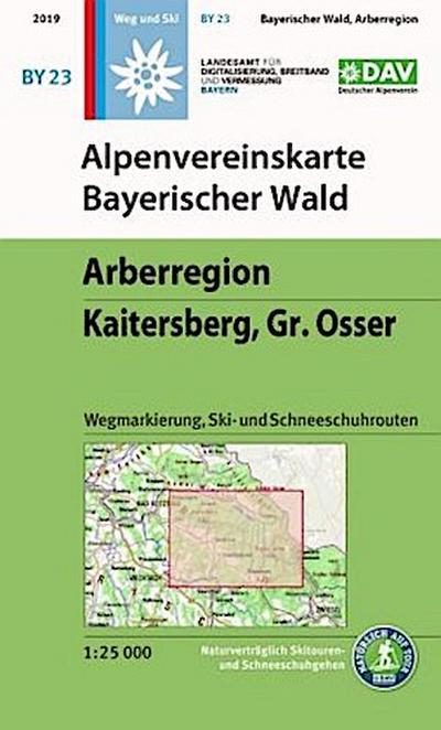 Alpenvereinskarte Bayerischer Wald, Arberregion, Kaitersberg, Osser 1:25 000