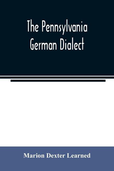 The Pennsylvania German dialect