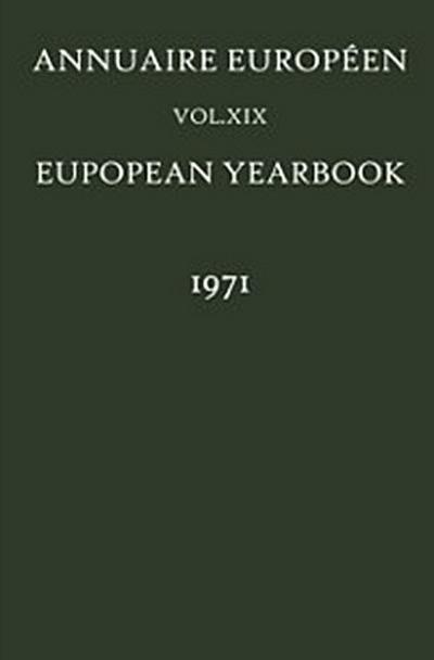 Annuaire Europeen / European Yearbook