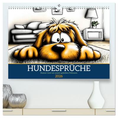 Hundesprüche (hochwertiger Premium Wandkalender 2026 DIN A2 quer), Kunstdruck in Hochglanz