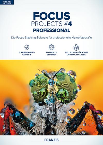 FRANZIS FOCUS projects 4 professional |Focus-Stacking leicht gemacht | für Windows PC und Mac |CD-ROM