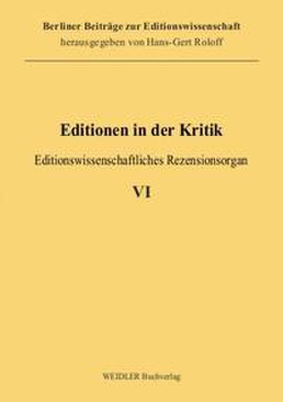 Editionen in der Kritik 6