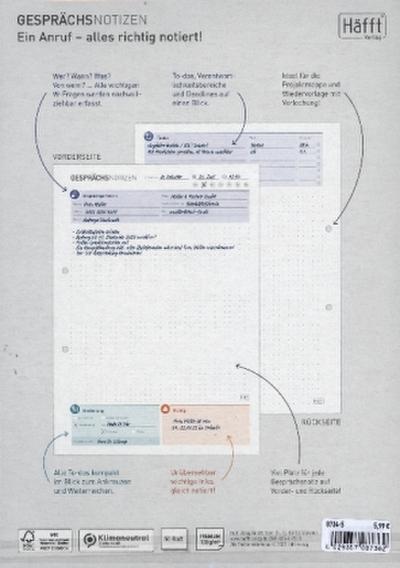 Tisch-Block A4 Gesprächsnotizen