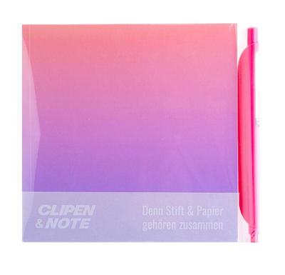 CLIPEN & Note Set (Violet Shine / Salmon Pink) Gelschreiber + Notizbuch