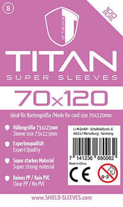 Shield Titan 8 - 100 Super Sleeves für Kartengröße 70 x 120