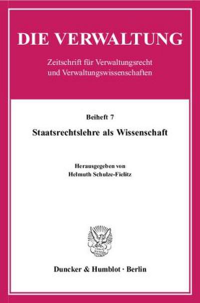 Staatsrechtslehre als Wissenschaft.
