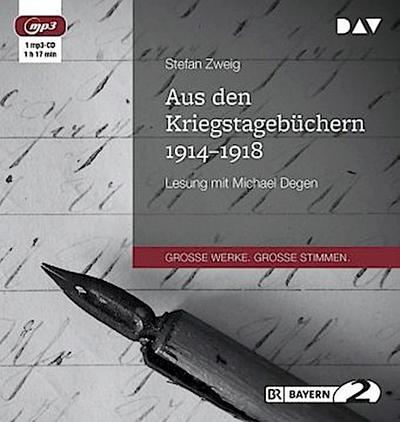 Aus den Kriegstagebüchern 1914-1918, 1 Audio-CD, 1 MP3