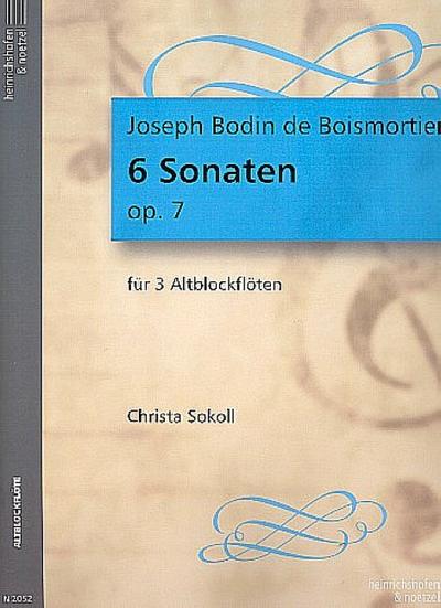 6 Sonaten op.7 für 3 Altblockflöten