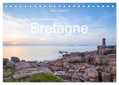 Momente einer Reise - Bretagne (Tischkalender 2026 DIN A5 quer), CALVENDO Monatskalender