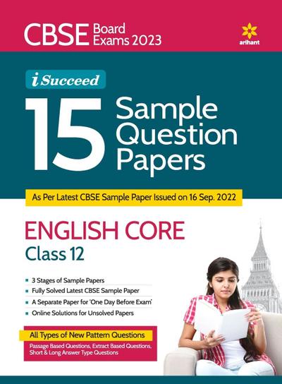 CBSE Board Exams 2023  I-Succeed 15 Sample Question Papers ENGLISH CORE Class 12th