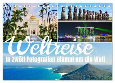 Weltreise, in zwölf Fotografien einmal um die Welt (Tischkalender 2026 DIN A5 quer), CALVENDO Monatskalender