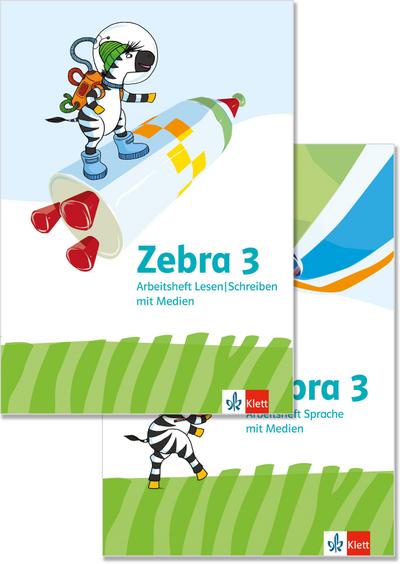 Zebra 3. Paket: Arbeitsheft Sprache, Arbeitsheft Lesen/Schreiben Klasse 3