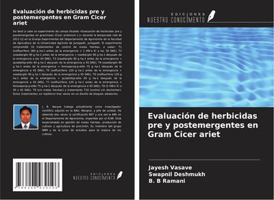 Evaluación de herbicidas pre y postemergentes en Gram Cicer ariet