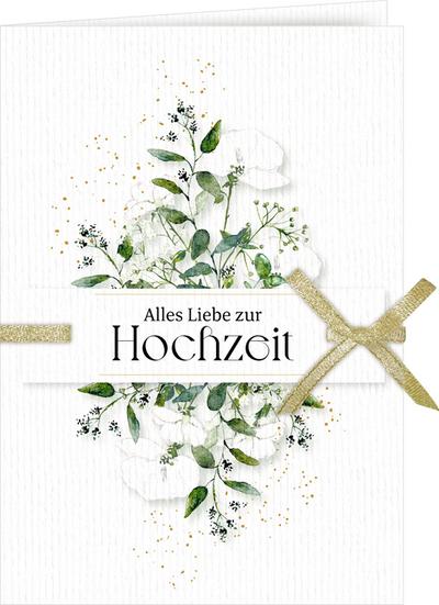 Grußkarte mit Kuvert - Alles Liebe zur Hochzeit