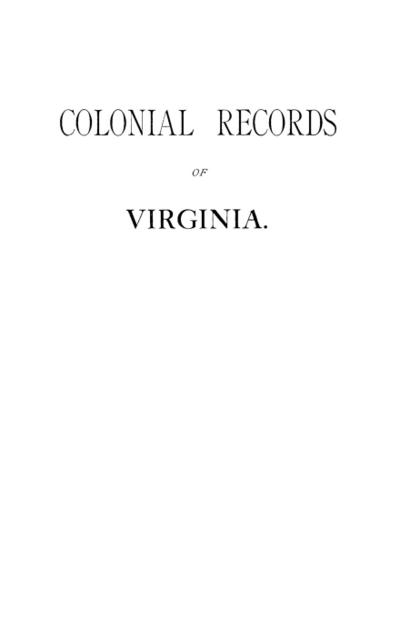 Colonial Records of Virginia
