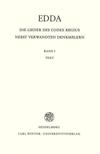 Edda. Die Lieder des Codex regius nebst verwandten Denkmälern 01. Text