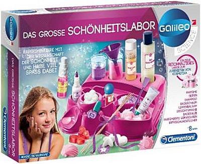 Clementoni 59077 Galileo Science  Das große Schönheitslabor, duftender Badeschaum, Nagellack, Seifen & Shampoo, Spielzeug für Kinder ab 8 Jahren, Experimente für Zuhause