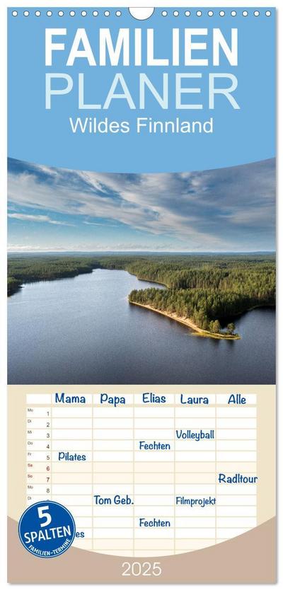 Familienplaner 2025 - Wildes Finnland mit 5 Spalten (Wandkalender, 21 x 45 cm) CALVENDO