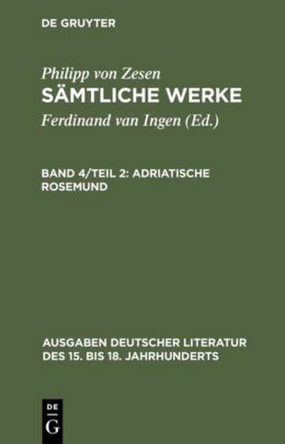 Sämtliche Werke, Bd 4/Tl 2, Adriatische Rosemund