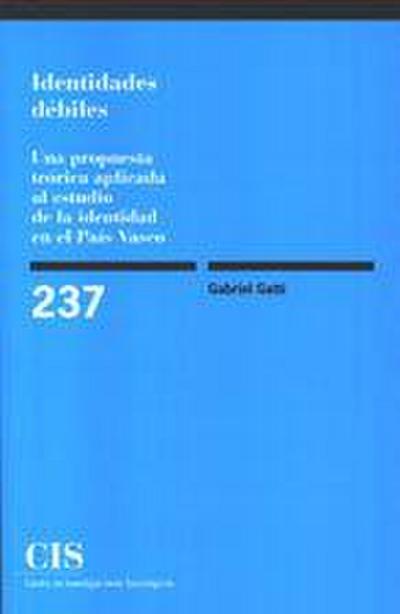 Identidades débiles : una propuesta teórica aplicada al estudio de la identidad en el País Vasco