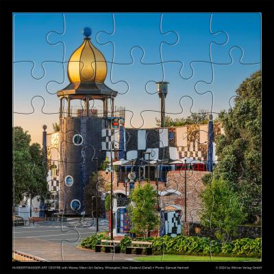 Hundertwasser Puzzle mit Grußkarte