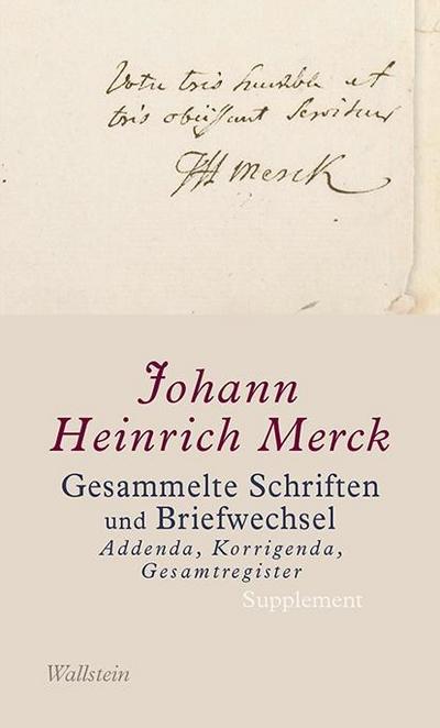 Merck, Schrifte   Supp.Bd.