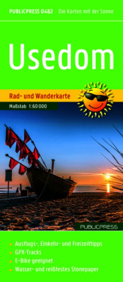 Usedom, Rad- und Wanderkarte 1:60.000, Publicpress