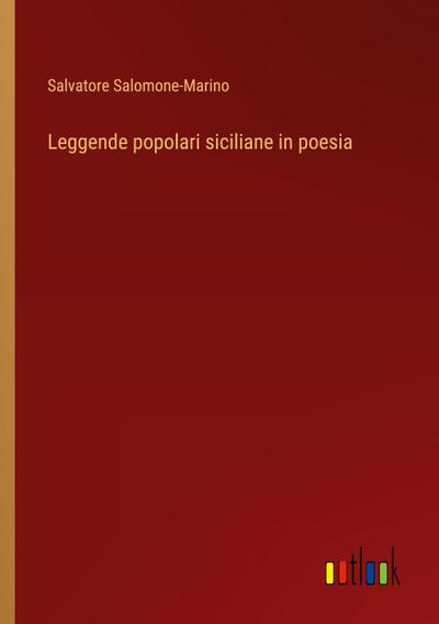 Leggende popolari siciliane in poesia
