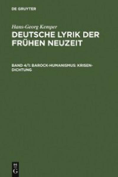Barock-Humanismus: Krisen-Dichtung