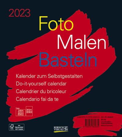 Foto-Malen-Basteln Bastelkalender schwarz 2023