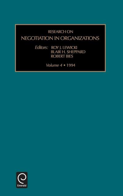 Research on Negotiation in Organizations