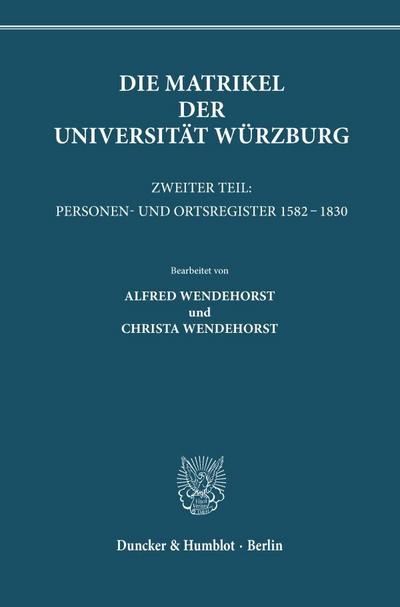 Die Matrikel der Universität Würzburg.