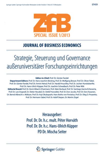 Strategie, Steuerung und Governance außeruniversitärer Forschungseinrichtungen