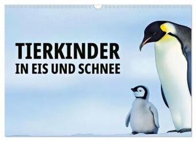Tierkinder in Eis und Schnee (Wandkalender 2026 DIN A3 quer), CALVENDO Monatskalender