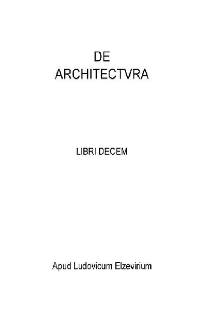 De architectura