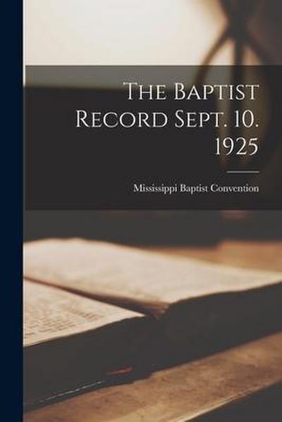 The Baptist Record Sept. 10. 1925