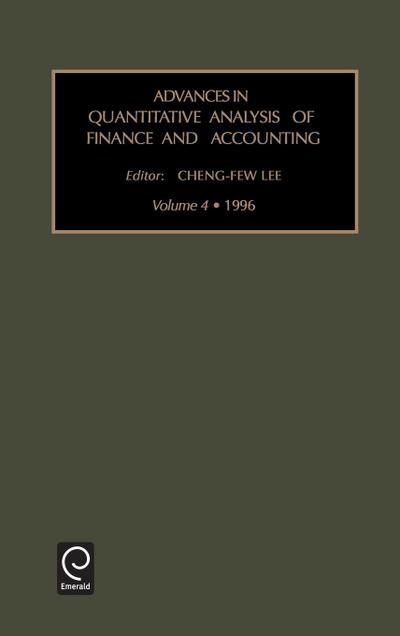 Advances in quantitative analysis of finance and accounting