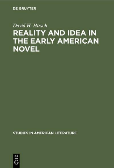 Reality and Idea in the Early American Novel