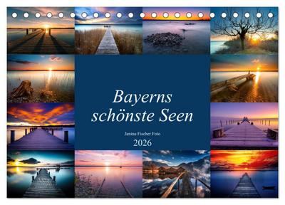 Schöne Seen in Bayern (Tischkalender 2026 DIN A5 quer), CALVENDO Monatskalender