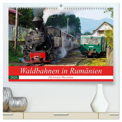 Waldbahnen in Rumänien - Die letzten Mocanitas (hochwertiger Premium Wandkalender 2026 DIN A2 quer), Kunstdruck in Hochglanz