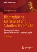 Biographische Materialien und Schriften 1921-1933