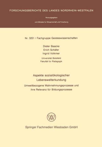 Aspekte sozialökologischer Lebenswelterkundung