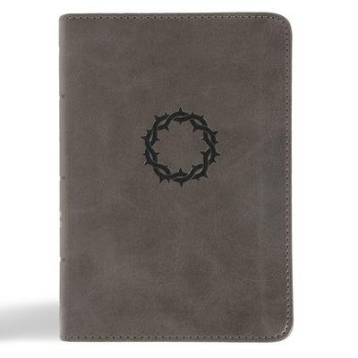 NASB Large Print Compact Reference Bible, Charcoal Leathertouch