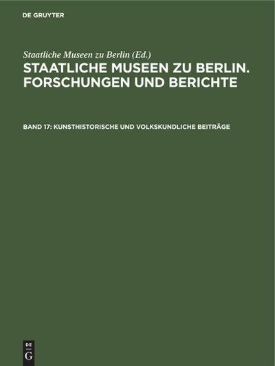 Kunsthistorische und volkskundliche Beiträge