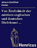 Von Ähnlichkeit der mittlern englischen und deutsc