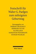 Festschrift für Walter G. Paefgen zum siebzigsten 