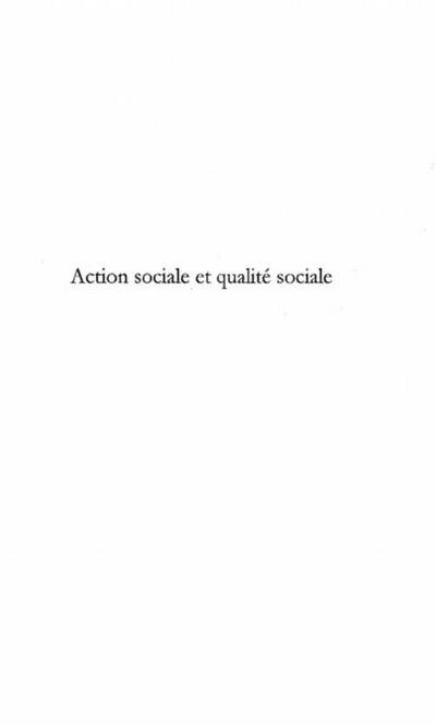 Action sociale et qualite sociale